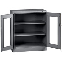 Tennsco 18" x 36" x 42" Dark Gray Standard Storage Cabinet with C-Thru Doors