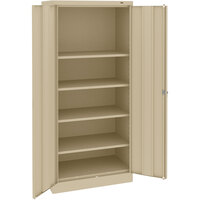 Tennsco 18" x 30" x 72" Sand Standard Storage Cabinet with Solid Doors
