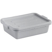 Choice 20" x 15" x 5" Gray Polypropylene Drain Box / Flatware Soaker Set