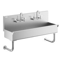 Regency Wall-Mounted 48" x 17 1/2" Hand Sink with (2) 8" Center Faucets