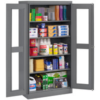 Tennsco 18" x 36" x 72" Dark Gray Standard Storage Cabinet with C-Thru Doors