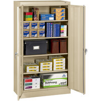 Tennsco 18" x 36" x 66" Sand Standard Storage Cabinet with Solid Doors - Assembled 6618DH-SND