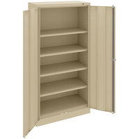 Tennsco 15" x 30" x 72" Sand Standard Storage Cabinet with Solid Doors - Assembled 7215-SND
