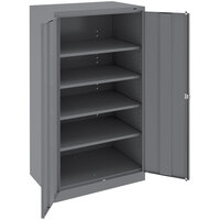 Tennsco 24" x 36" x 72" Dark Gray Standard Storage Cabinet with Solid Doors - Assembled 7224-MGY