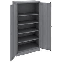 Tennsco 15" x 30" x 72" Dark Gray Standard Storage Cabinet with Solid Doors - Assembled 7215-MGY