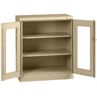 Tennsco 18" x 36" x 42" Sand Standard Storage Cabinet with C-Thru Doors