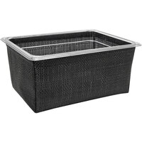 Front of the House Metroweave 12 1/2" x 10 1/2" x 5 3/4" Black Random Weave Woven Vinyl Deep Housing / Pan Set - 4/Case