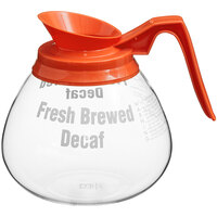 Grindmaster 64 oz. Glass Coffee Decanter with Orange Decaf Handle 98001 - 24/Case