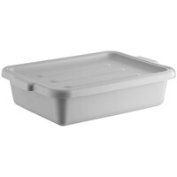 Lavex 20" x 15" x 5" Gray Polypropylene Utility Bin with Lid