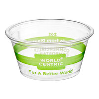 World Centric 2 oz. Compostable PLA Clear Portion Cup - 2000/Case