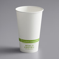 World Centric NoTree 16 oz. White Compostable Paper Hot Cup - 1,000/Case