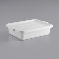 Lavex 20" x 15" x 5" White Polypropylene Utility Bin with Lid