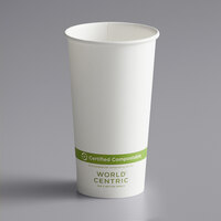 World Centric NoTree 20 oz. White Compostable Paper Hot Cup - 1,000/Case