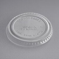 World Centric 2-3 oz. Compostable PLA Clear Lid - 2000/Case