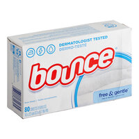 Bounce 34087 80-Count Free & Gentle Fabric Softener Dryer Sheets - 9/Case