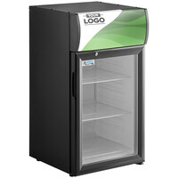 Avantco SC-52 Black Countertop Display Refrigerator with Swing Door and Customizable Panel - 2 cu. ft.