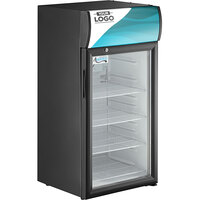 Avantco SC-80 Black Countertop Display Refrigerator with Swing Door and Customizable Panel - 2.7 cu. ft.