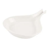 CAC FP-18-W Festiware 10" x 8 1/4" White Fry Pan Plate - 12/Case