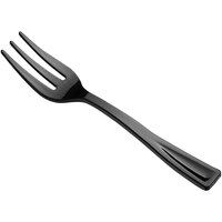 Visions 5" Black Plastic Tasting Fork - 50/Pack