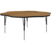 Correll 60" Flower Medium Oak 19" - 29" Adjustable Height Thermal-Fused Laminate Top Activity Table