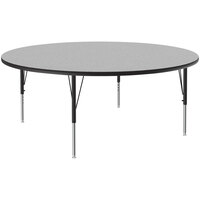 Correll 60" Round Gray Granite 19" - 29" Adjustable Height Thermal-Fused Laminate Top Activity Table