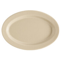 GET OP-115-S 11 1/2" x 8" Tahoe Oval Sandstone Platter - 24/Case