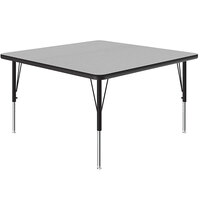 Correll 42" Square Gray Granite 19" - 29" Adjustable Height Thermal-Fused Laminate Top Activity Table