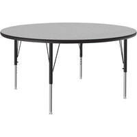 Correll 42" Round Gray Granite 19" - 29" Adjustable Height Thermal-Fused Laminate Top Activity Table