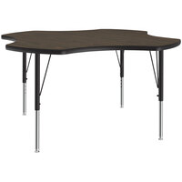 Correll 48" Clover Walnut 19" - 29" Adjustable Height Thermal-Fused Laminate Top Activity Table