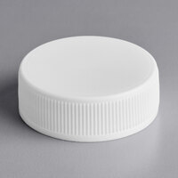 33/400 Matte White Continuous Thread Flat Lid with Foam Liner - 4515/Case