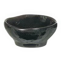 Thunder Group 3706TM Tenmoku Black 14 oz. Round Melamine Wave Rice Bowl - 12/Case