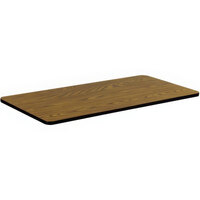 Correll 30" x 48" Rectangular Medium Oak Finish Thermal-Fused Laminate Bar & Cafe Table Top