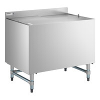 Regency 24 inch x 36 inch Stainless Steel Beer Box with Lid and 3 inch Backsplash - 20 3/4 inch x 33 3/4 inch x 18 inch Bowl
