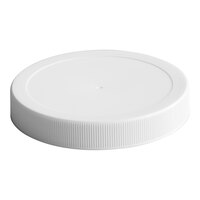 89/400 Unlined White Ribbed Plastic Cap
