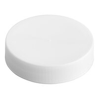 45/400 White Ribbed Plastic Cap with Foam Liner
