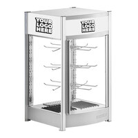 ServIt PDW12D2PC 12" Self-Service Pizza Warmer with Rotating 4-Shelf Pizza Rack, Pretzel Rack, and Customizable Panels