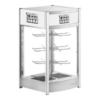 ServIt PDW12D1PC 12" Full-Service Pizza Warmer with Rotating 4-Shelf Pizza Rack, Pretzel Rack, and Customizable Panels