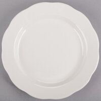 CAC 9 5/8" Ivory (American White) Scalloped Edge China Plate - 24/Case