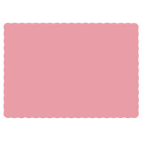 Hoffmaster 310525 10" x 14" Dusty Rose Pink Colored Paper Placemat with Scalloped Edge - 1000/Case