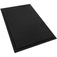 M+A Matting Happy Feet 2' x 3' Black Grip Surface Anti-Fatigue Mat 475023000