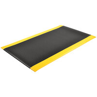 Notrax Diamond Sof-Tred Dyna-Shield 2' x 3' Black / Yellow Anti-Fatigue Mat 419S0023BY - 1/2" Thick