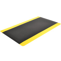 Notrax Cushion Trax 2' x 3' Black / Yellow Anti-Fatigue Mat 479S0023YB - 9/16" Thick