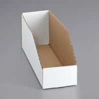 Lavex 4" x 12" x 4 1/2" White Open Top Corrugated Bin - 50/Case