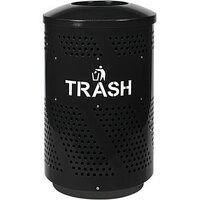 Ex-Cell Kaiser Arena 51 Series ARENA-51 T 51 Gallon Black Steel Customizable Outdoor Trash Receptacle with Dome Top