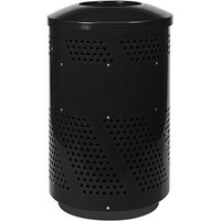 Ex-Cell Kaiser Arena 51 Series ARENA-51 51 Gallon Black Steel Customizable Outdoor Trash Receptacle with Dome Top