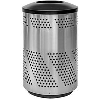 Ex-Cell Kaiser Arena 51 Series ARENA-51 SS 51 Gallon Stainless Steel Customizable Outdoor Trash Receptacle with Dome Top