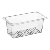 Cambro 35CLRCW135 Camwear 1/3 Size Clear Polycarbonate Colander Pan - 5" Deep