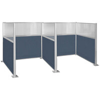 Versare Hush Panel 6' x 6' Ocean H/W-Shape Double Cubicle with Window