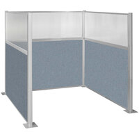 Versare Hush Panel 6' x 6' Powder Blue U-Shape Cubicle with Window