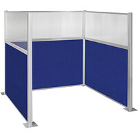 Versare Hush Panel 6' x 6' Royal Blue U-Shape Cubicle with Window